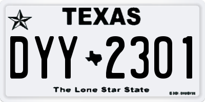 TX license plate DYY2301