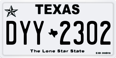 TX license plate DYY2302