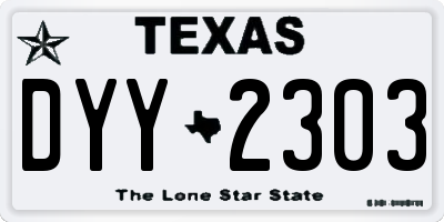 TX license plate DYY2303