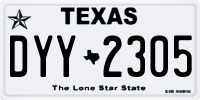 TX license plate DYY2305