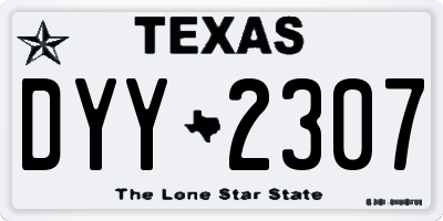 TX license plate DYY2307