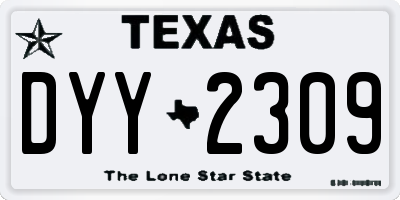 TX license plate DYY2309