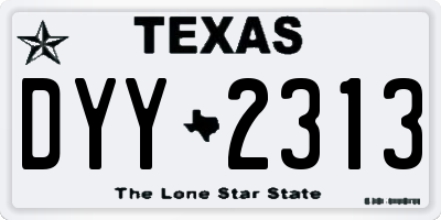 TX license plate DYY2313