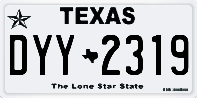TX license plate DYY2319