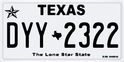 TX license plate DYY2322