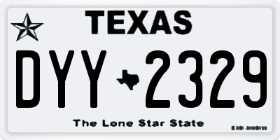 TX license plate DYY2329