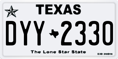 TX license plate DYY2330