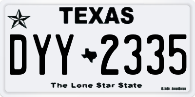 TX license plate DYY2335