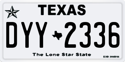 TX license plate DYY2336