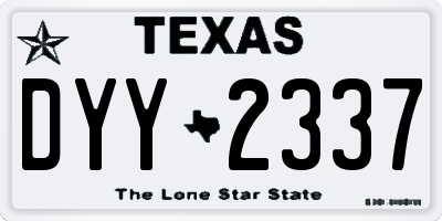 TX license plate DYY2337