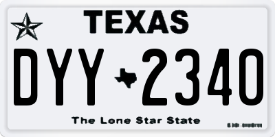TX license plate DYY2340