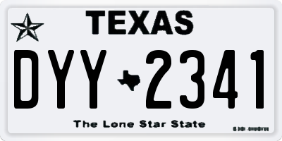 TX license plate DYY2341