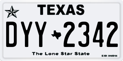 TX license plate DYY2342