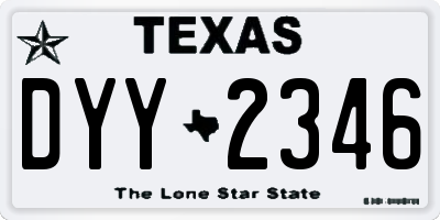TX license plate DYY2346
