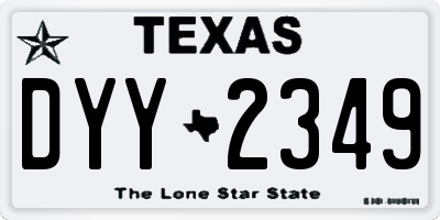 TX license plate DYY2349