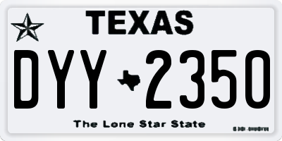 TX license plate DYY2350