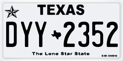 TX license plate DYY2352