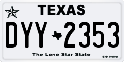 TX license plate DYY2353