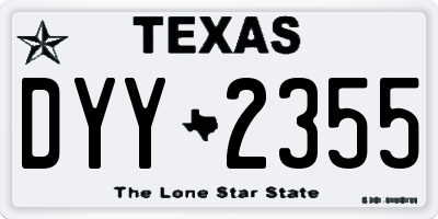 TX license plate DYY2355
