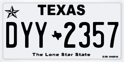TX license plate DYY2357