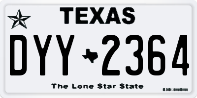 TX license plate DYY2364