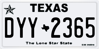 TX license plate DYY2365