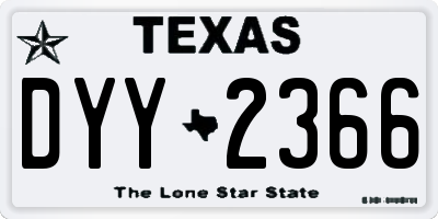 TX license plate DYY2366
