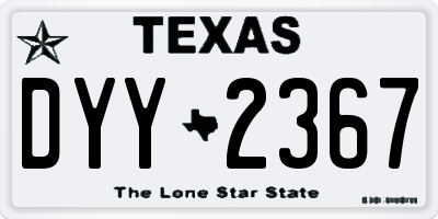 TX license plate DYY2367