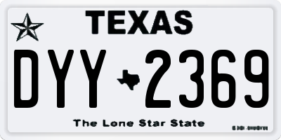 TX license plate DYY2369