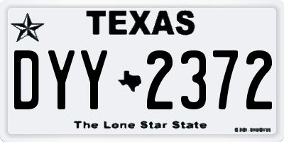 TX license plate DYY2372