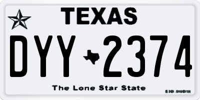 TX license plate DYY2374