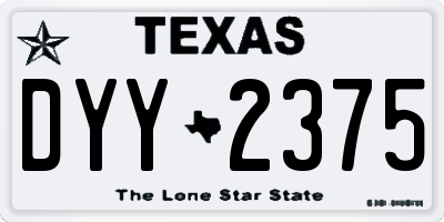 TX license plate DYY2375