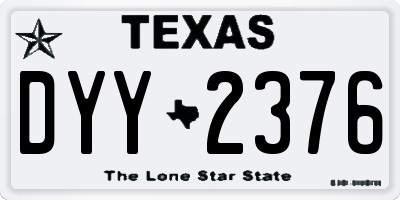 TX license plate DYY2376