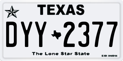 TX license plate DYY2377