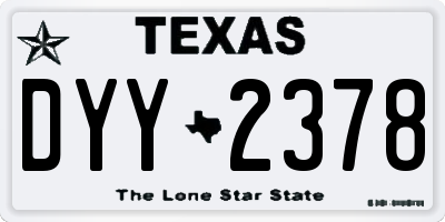 TX license plate DYY2378