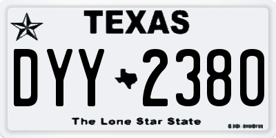 TX license plate DYY2380