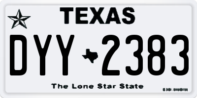TX license plate DYY2383