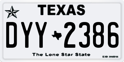 TX license plate DYY2386