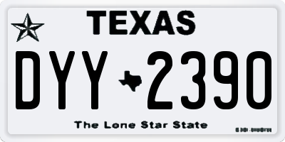 TX license plate DYY2390