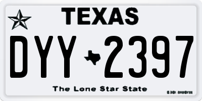 TX license plate DYY2397