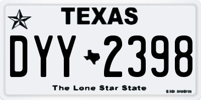 TX license plate DYY2398