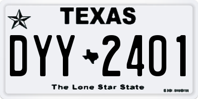 TX license plate DYY2401