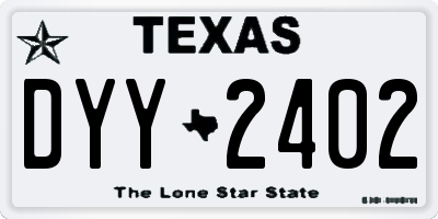 TX license plate DYY2402