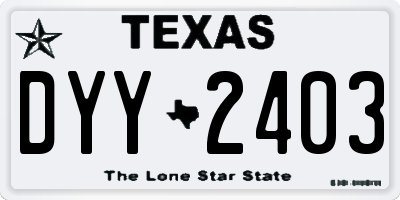 TX license plate DYY2403