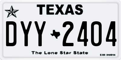 TX license plate DYY2404