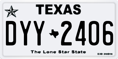 TX license plate DYY2406