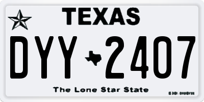 TX license plate DYY2407