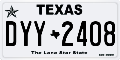 TX license plate DYY2408