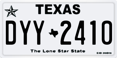 TX license plate DYY2410