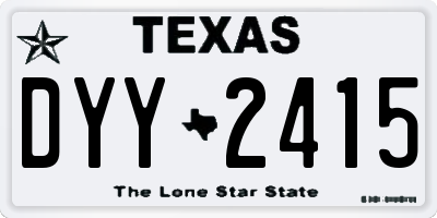 TX license plate DYY2415